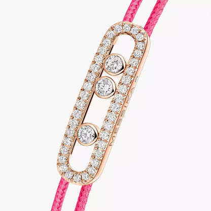 [Lumi]Messika Care(s) pink cord pav茅 bracelet