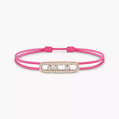 [Lumi]Messika Care(s) pink cord pav茅 bracelet