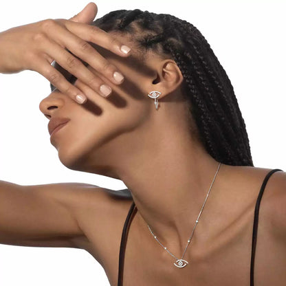 [Lumi]Pave_ Diamond Necklace Lucky Eye