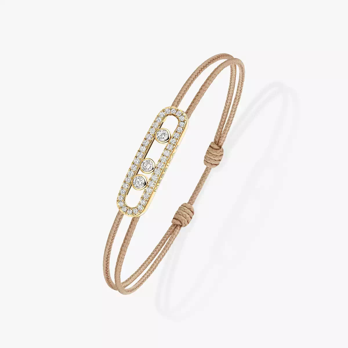 [Lumi]Messika Care(s) pink cord pav茅 bracelet