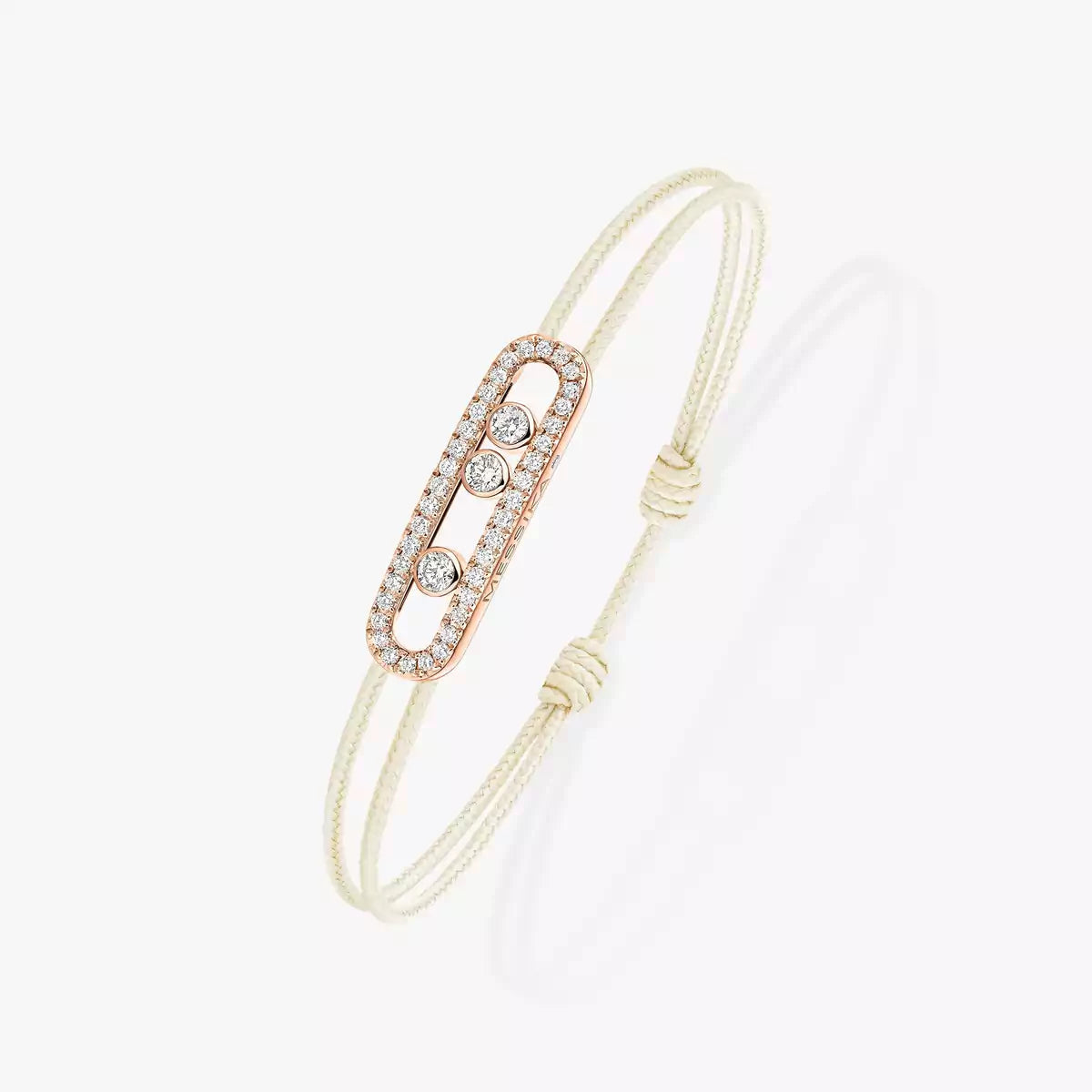 [Lumi]Messika Care(s) pink cord pav茅 bracelet