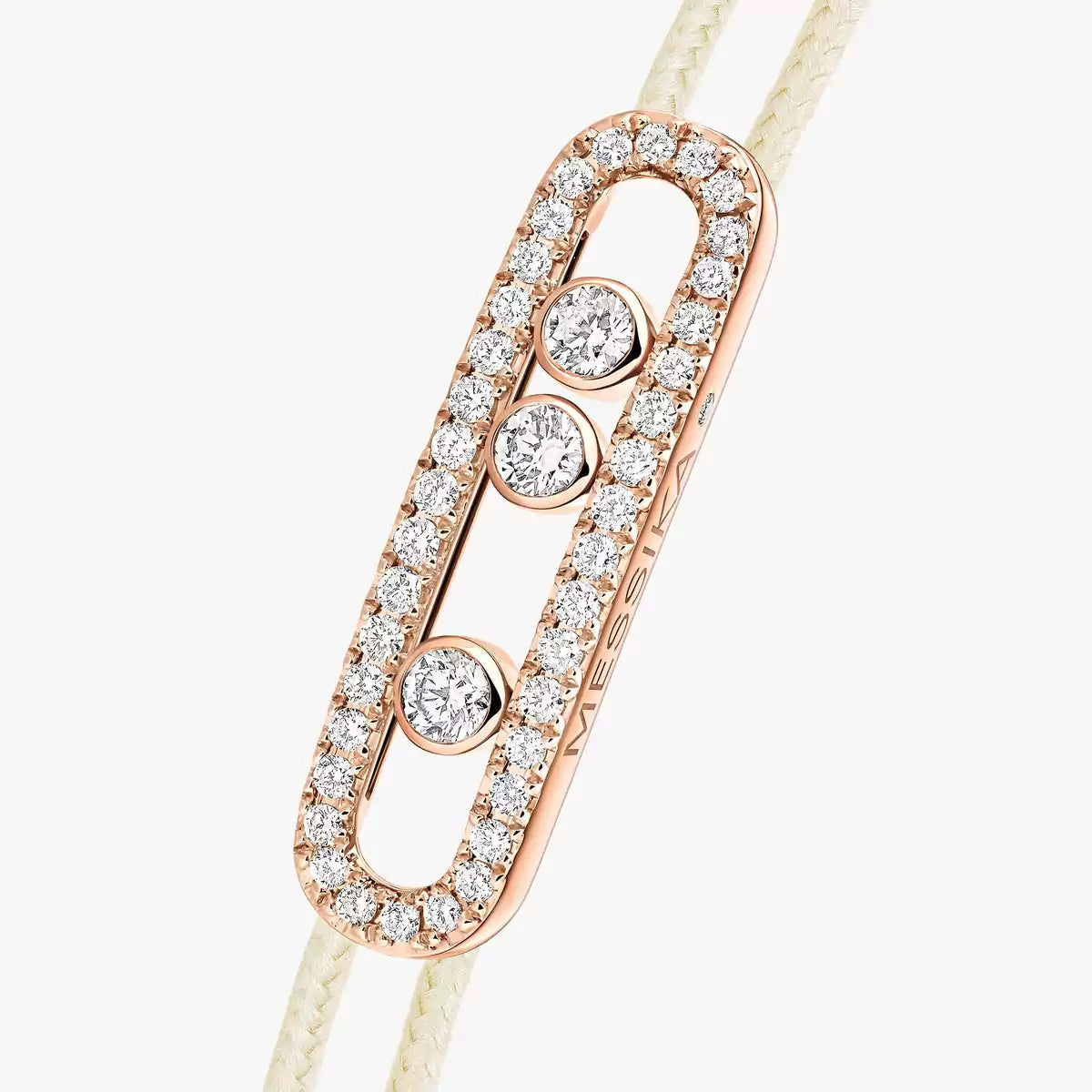 [Lumi]Messika Care(s) pink cord pav茅 bracelet