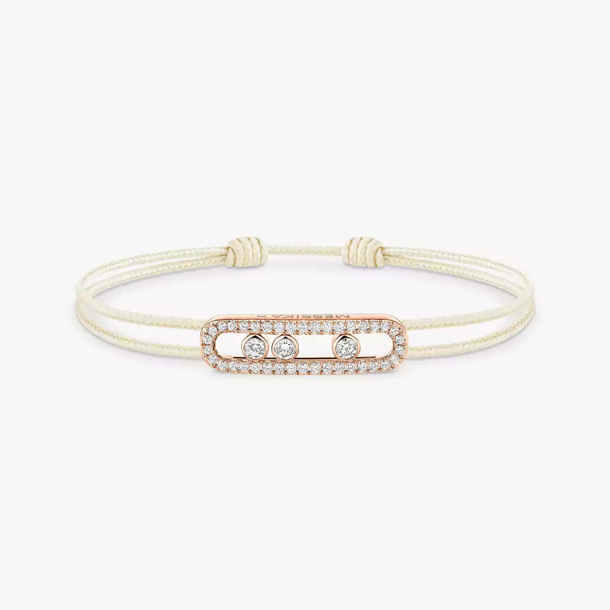 [Lumi]Messika Care(s) pink cord pav茅 bracelet