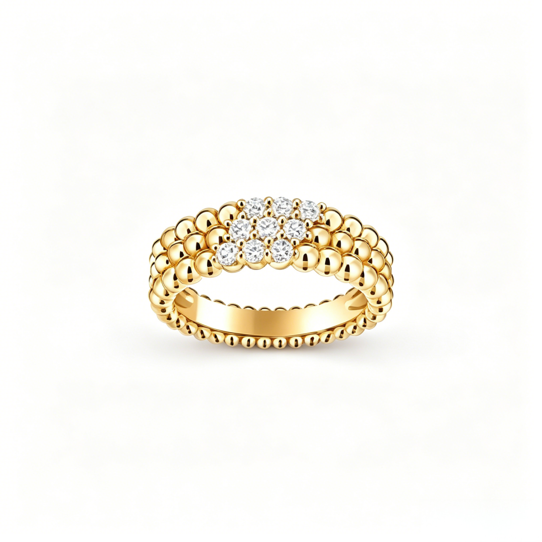 [Lumi Jewels]THREE-ROW DIAMOND RING