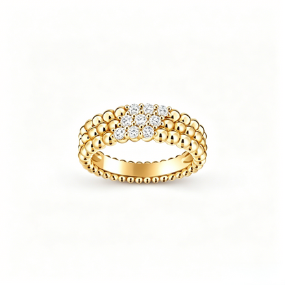 [Lumi Jewels]THREE-ROW DIAMOND RING