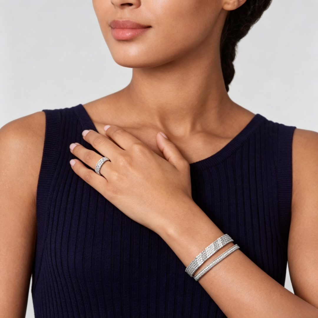 [Lumi Jewels]THREE-ROW DIAMOND RING