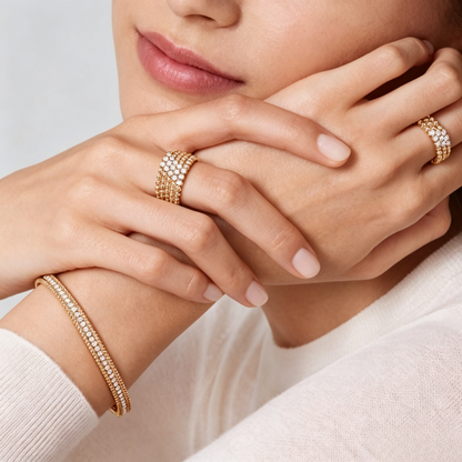 [Lumi Jewels]THREE-ROW DIAMOND RING