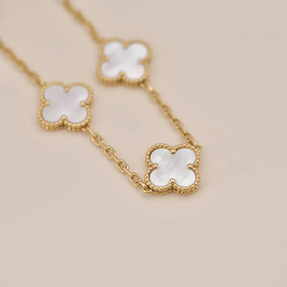 [Lumi Jewellery]CLOVER WHITE PEARL MOP 5 MOTIF BRACELET COLLECTION