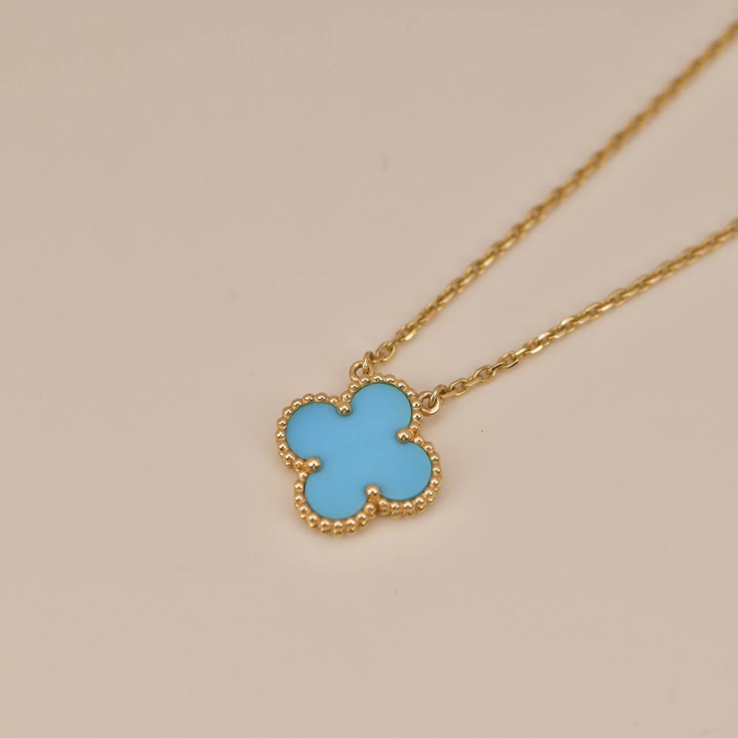[Lumi Jewellery]CLOVER 15MM VINTAGE TURQUOISE NECKLACE