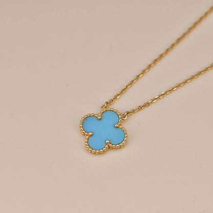 [Lumi Jewellery]CLOVER 15MM VINTAGE TURQUOISE NECKLACE