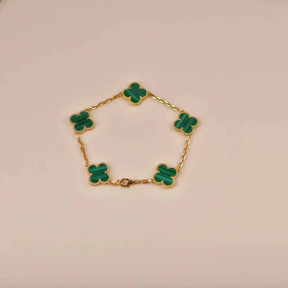 [Lumi Jewellery] CLOVER 5 MOTIF MALACHITE BRACELET COLLECTION