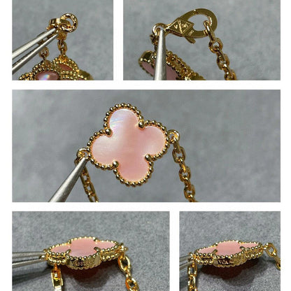 [Lumi Jewellery]CLOVER 10 MOTIFS PINK MOP NECKLACE