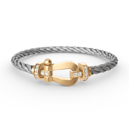 [Lumi Jewellery]FORCE LARGE HORSESHOE HALF DIAMOND BRACELET GOLD