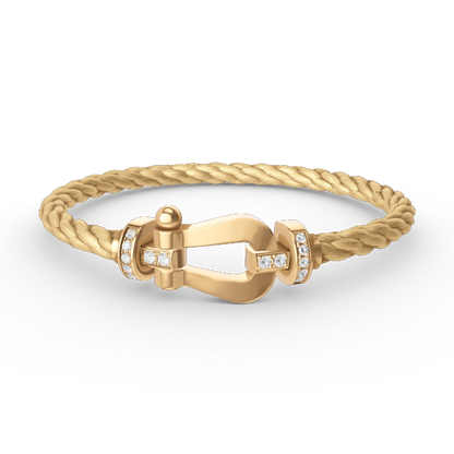 [Lumi Jewellery]FORCE LARGE HORSESHOE HALF DIAMOND BRACELET GOLD