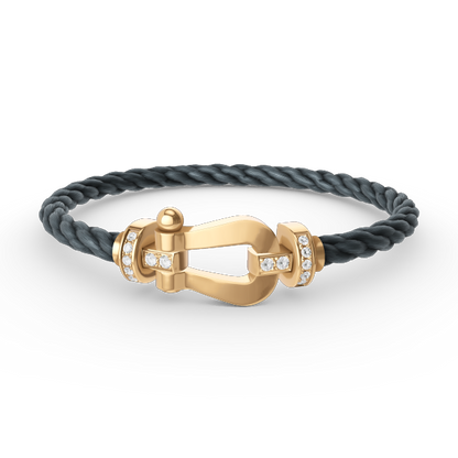 [Lumi Jewellery]FORCE LARGE HORSESHOE HALF DIAMOND BRACELET GOLD
