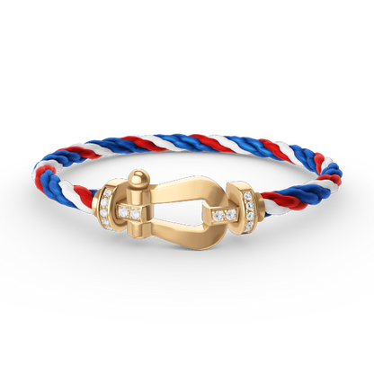 [Lumi Jewellery]FORCE LARGE HORSESHOE HALF DIAMOND BRACELET GOLD