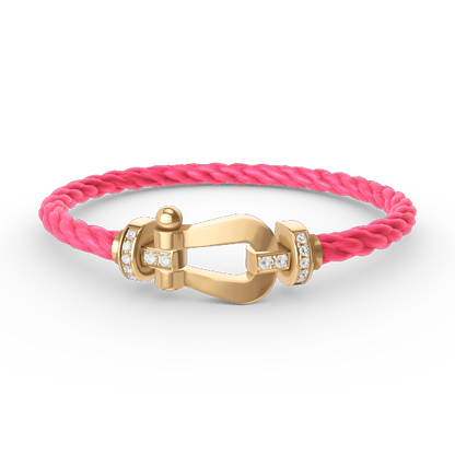 [Lumi Jewellery]FORCE LARGE HORSESHOE HALF DIAMOND BRACELET GOLD
