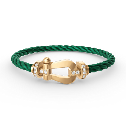 [Lumi Jewellery]FORCE LARGE HORSESHOE HALF DIAMOND BRACELET GOLD