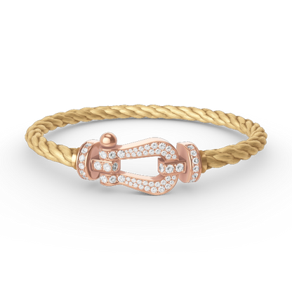 [Lumi Jewellery]FORCE LARGE HORSESHOE FULL DIAMOND BRACELET ROSE GOLD
