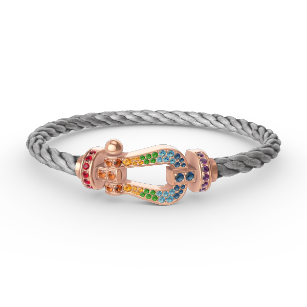 [Lumi Jewellery]FORCE LARGE HORSESHOE  COLORED DIAMOND BRACELET ROSE GOLD