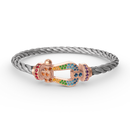 [Lumi Jewellery]FORCE LARGE HORSESHOE  COLORED DIAMOND BRACELET ROSE GOLD