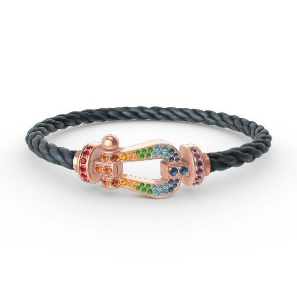 [Lumi Jewellery]FORCE LARGE HORSESHOE  COLORED DIAMOND BRACELET ROSE GOLD