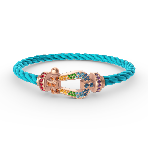 [Lumi Jewellery]FORCE LARGE HORSESHOE  COLORED DIAMOND BRACELET ROSE GOLD