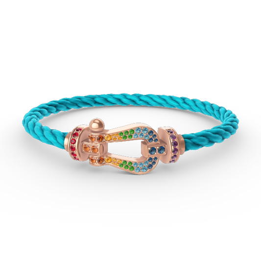 [Lumi Jewellery]FORCE LARGE HORSESHOE  COLORED DIAMOND BRACELET ROSE GOLD