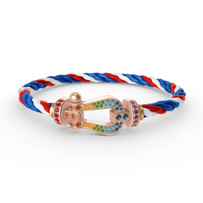 [Lumi Jewellery]FORCE LARGE HORSESHOE  COLORED DIAMOND BRACELET ROSE GOLD