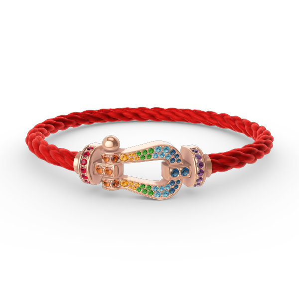 [Lumi Jewellery]FORCE LARGE HORSESHOE  COLORED DIAMOND BRACELET ROSE GOLD