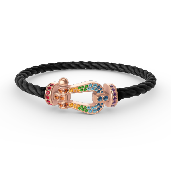 [Lumi Jewellery]FORCE LARGE HORSESHOE  COLORED DIAMOND BRACELET ROSE GOLD