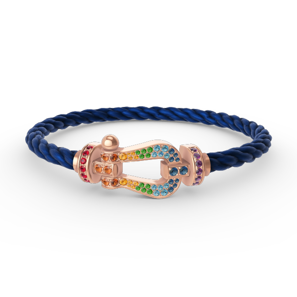 [Lumi Jewellery]FORCE LARGE HORSESHOE  COLORED DIAMOND BRACELET ROSE GOLD
