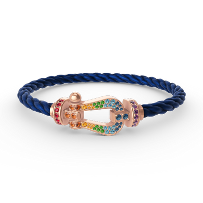 [Lumi Jewellery]FORCE LARGE HORSESHOE  COLORED DIAMOND BRACELET ROSE GOLD