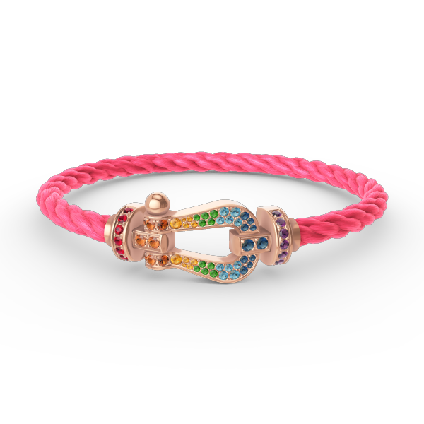 [Lumi Jewellery]FORCE LARGE HORSESHOE  COLORED DIAMOND BRACELET ROSE GOLD