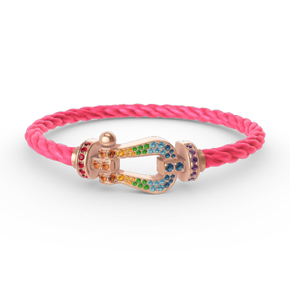 [Lumi Jewellery]FORCE LARGE HORSESHOE  COLORED DIAMOND BRACELET ROSE GOLD