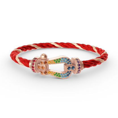 [Lumi Jewellery]FORCE LARGE HORSESHOE  COLORED DIAMOND BRACELET ROSE GOLD