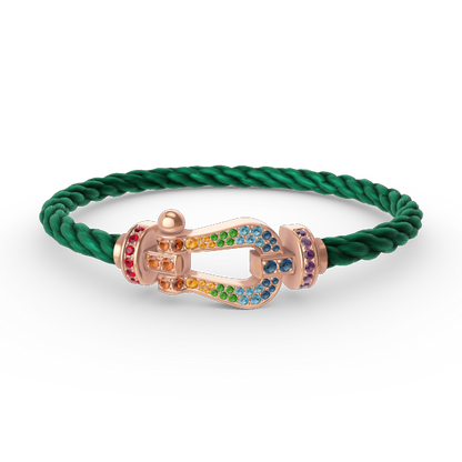 [Lumi Jewellery]FORCE LARGE HORSESHOE  COLORED DIAMOND BRACELET ROSE GOLD