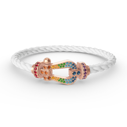 [Lumi Jewellery]FORCE LARGE HORSESHOE  COLORED DIAMOND BRACELET ROSE GOLD