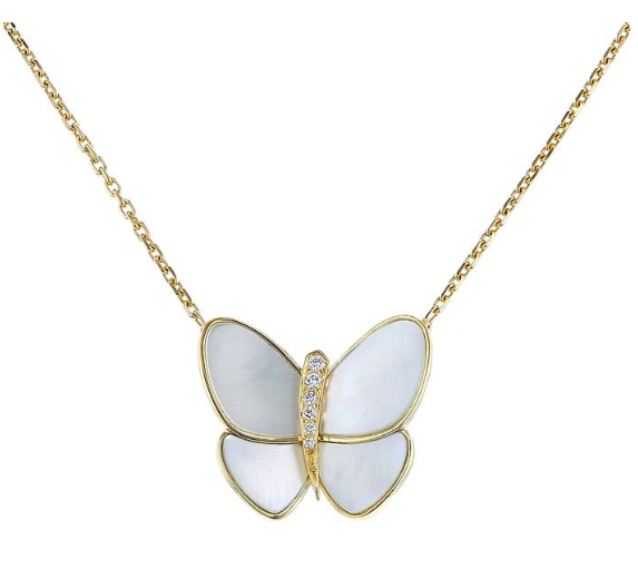 [Lumi Jewellery]BUTTERFLY GOLD MOP DIAMOND NECKLACE
