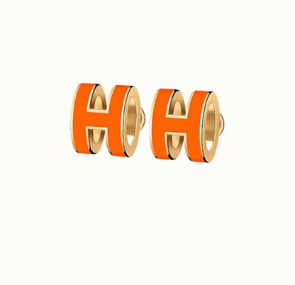 [Lumi Jewellery]MINI POP H EARRINGS ORANGE