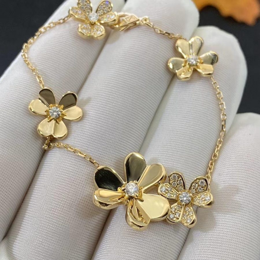 [Lumi Jewellery]FRIVOLE GOLD 5 FLOWERS BRACELET