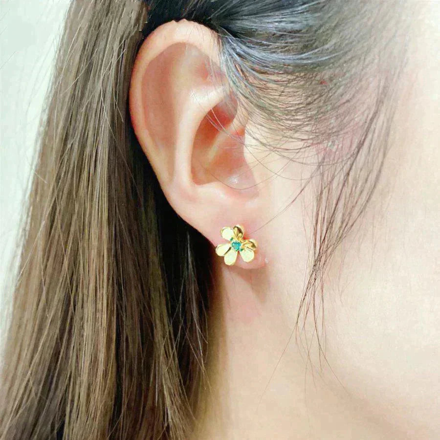 [Lumi Jewellery]FRIVOLE  FLOWER MALACHITE EARRINGS