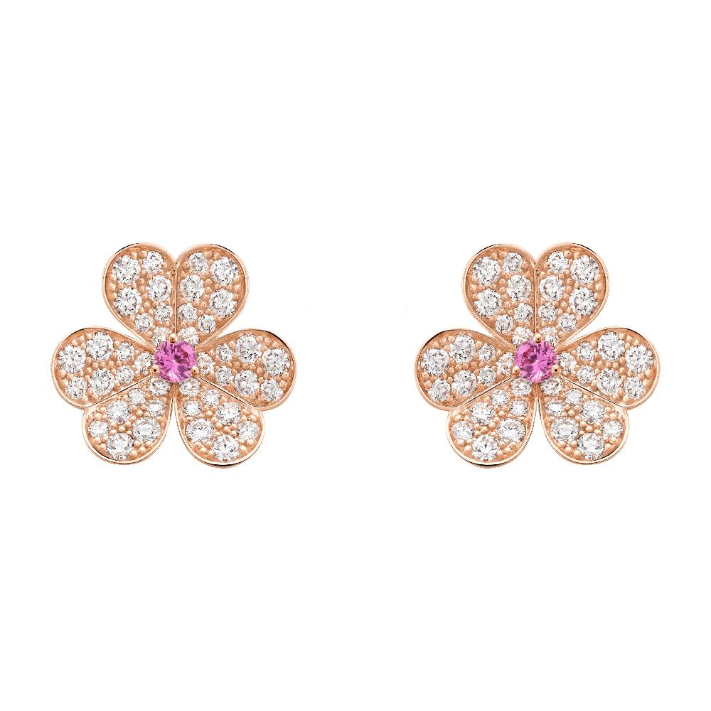 [Lumi Jewellery]FRIVOLE PINK GOLD FLOWER DIAMOND EARRINGS