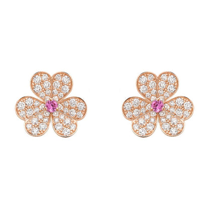 [Lumi Jewellery]FRIVOLE PINK GOLD FLOWER DIAMOND EARRINGS