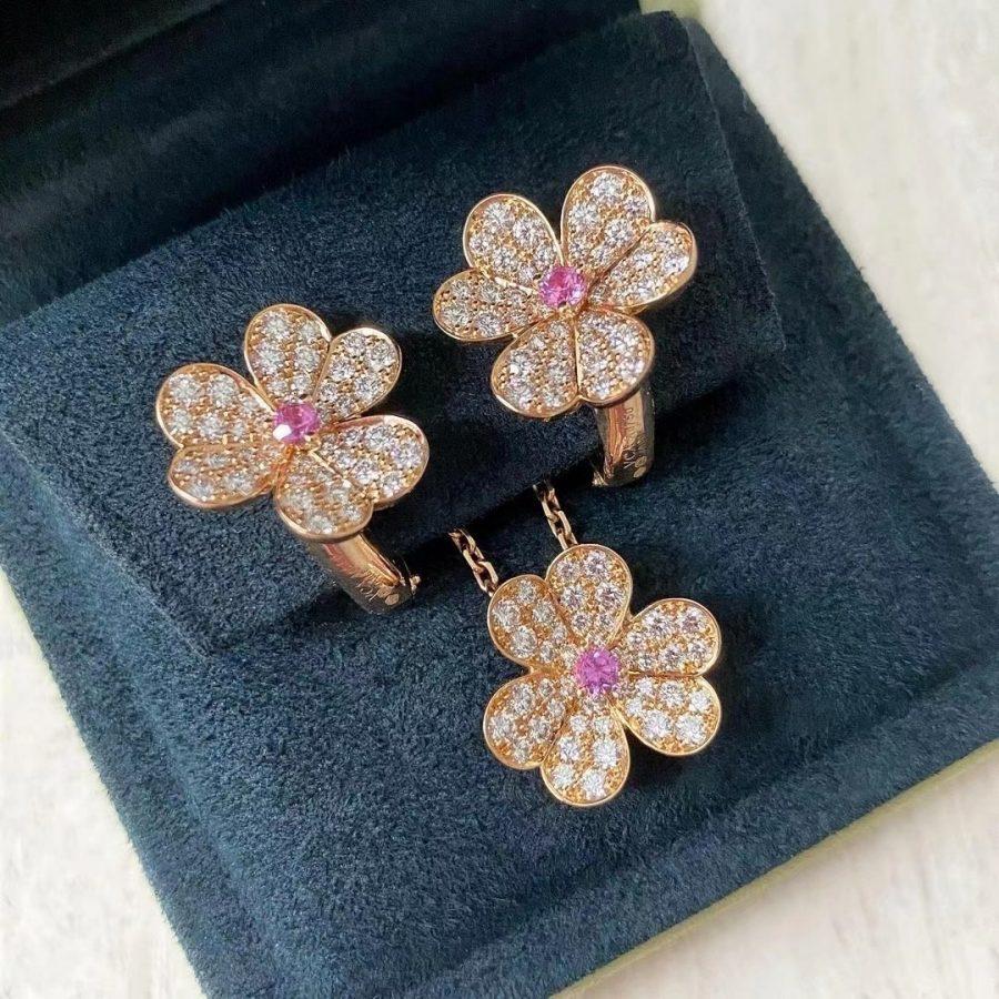 [Lumi Jewellery]FRIVOLE ROSE GOLD FLOWER DIAMOND NECKLACE