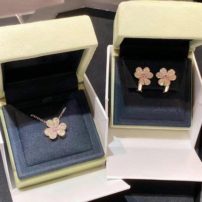 [Lumi Jewellery]FRIVOLE PINK GOLD FLOWER DIAMOND EARRINGS