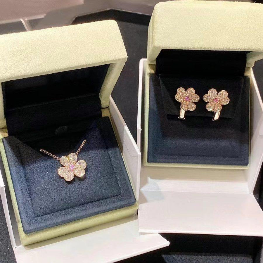 [Lumi Jewellery]FRIVOLE ROSE GOLD FLOWER DIAMOND NECKLACE