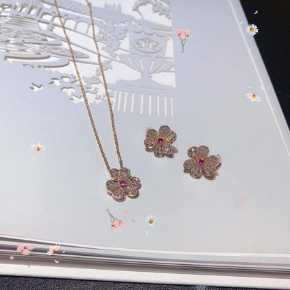 [Lumi Jewellery]FRIVOLE ROSE GOLD FLOWER DIAMOND NECKLACE