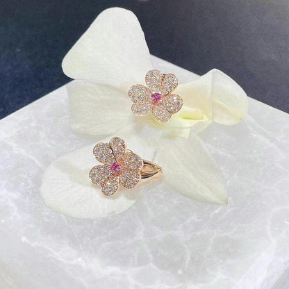 [Lumi Jewellery]FRIVOLE PINK GOLD FLOWER DIAMOND EARRINGS