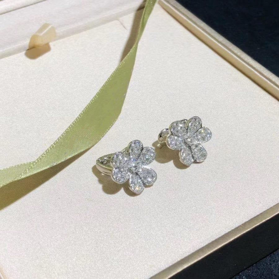 [Lumi Jewellery]FRIVOLE SILVER FLOWER DIAMOND EARRINGS